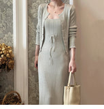 Polaberry Pampering French Knitted Sling Suit Women's Spring And Summer Temperament Dress Open Shirt