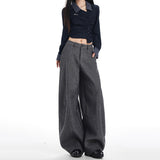 Autumn And Winter New Hairy Babes Casual Pants Women 2026 Retro High-Waist Loose Broad Leg Trousers