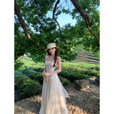 Beautiful Splicing Big-Lup With Lace Strapped Lace Dress Pure Desire Holiday Elegant Fairy Show Skinny Dress Girl Summer