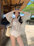 Strict Net Red Split Swimsuit Women's Seaside Vacation Senior Bathing Suit Three-Piece Burqa Fishing Net Want Pure Swimsuit