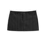 Hottie Low-Rise One-Buckle Striped Hip Skirt Spring And Summer New Self-Resistant Walk Short Skirt Mini Skirt