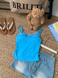 739# People Cotton Fake Two Hot Girls Wearing Slings Waistwear With Chest Pads Slimming Inside And Wearing Beautiful Backs