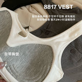 8817 # Autumn Threaded Cotton Babes Button Design Baimei Sling Belt Vest With Chest Pads To Wear The Bottom