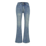 Vintage Micro-Tight Jeans Women Low-Rise Straight Slacks Retro-Buff Trousers New