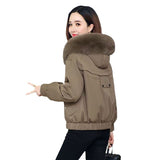 Pai Over The Women's Winter New Cotton Coat Small Man To Thicken The Waist To Keep Warm Collar Coat