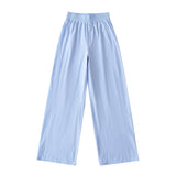 Lulu With The Same Flower Crotch Waist High-Waisted Yoga Pants Casual Loose Thin Slacks Retro Broad Leg Trousers