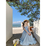2025 Summer New Back With Chest Cushion Orchid Sling Dress Seaside Atmosphere Temperamental Holiday Dress