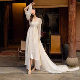 Super Fairy Vintage Ribbon Fairy Dress Dress Dress Dress Long Long Tail Senior Sleeping Dress