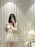 3011# Summer New Sweet Wind Cartoon Print Splicing Sling Sling Vest For Women With Tector Blouse