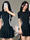 Wow Swimsuit Woman New Conservative Dress-Style Belly Flat-Angled Hot Spring Swimming Suit Bolisi 8499
