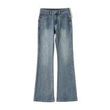 2026 Autumn And Winter New & Heavy Bamboo Section Texture Retro Low-Rise Loose Micro-Tipped Jeans