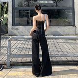 25 Years Of Spring And Summer New Elasticity Thin Feeling Slightly Loose Horn Knitted Casual Pants Women Black Trousers Snow Neil
