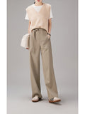 Spring 2025 New Women's Loose Thin High-Waisted Broad-Legged Straight Suit Pants Casual Drag Floor Pants Women