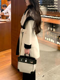 Autumn And Winter New Black And White Color Wool Double Side Of The Coat Female Senior Feel Expensive Hair Coat