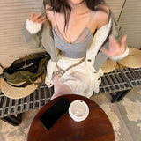 895# Summer New Sexy Fake Two-Piece Lace Sling Vest With Thin Shoulder Strap Adjustable All-In-One With Chest Cushion