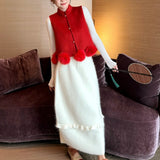 [Flower Skirt] Three-Dimensional Fluffy Fluffy Wool Rabbit Hairwood Ear Cocoon Knitted Skirt Autumn Winter Half Skirt