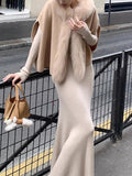 Winter Barse_Little Rich Fox Fur Collar Wool Cloak Sweater