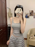 988# Early Autumn New Pure-Haired Lace Lace Warm Sling Vest Slimming Female Fixed With Chest Cushion