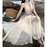 2025 Chic And Stunning Sleeveless Neck Dress Summer New Gentle Temperament To Show Lanky Skirt