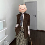 Korean In The Autumn And Winter Of 2025 Wearing A Three-Piece Suit Jacket + Bottom Top + Check-Fitting Skirt Super-Class