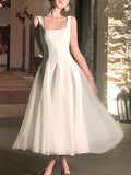 White Suspension Dress Woman's New Net Canopy Fairy Advanced Sense Certificate Long Dress Thin Dress