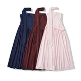 French Famous Temperament Waist-Lended Bosom Dress High-Level Feeling Familiar Sister Open Fork Dress