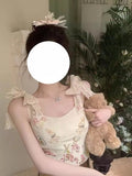 Purely Want Cartoon Print Slings Small Vest Women Summer Sweet Hottie Lace Bow Sexy Inside Cloth Wear