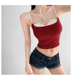 9122 #People Cotton Lace Side Sexy Hottie Sling Vest Women's Clothing 2025 Summer Outside Wearing Inside And Out Of The Repair Body