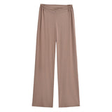 Purely Want Girl V-Shaped Waist-Hanging Feeling Modale Zip Thin Slacks Home Fitness Pants Wide Leg Trousers New