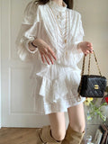 French Embroidered 100 Cotton Set Of Female Fairy Blouse Jed Flower Dress Court Style Two Sets