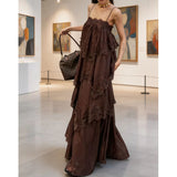 2026 New French Lazy Wind Loose Retro Fog Yarn Sexy Lace Sling Dress Yunnan Tourism Vacation