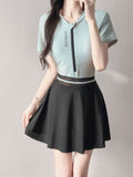 Swimsuit Fashion Sports Increase Students Breast Cover Thin Swimsuit Conservative Bubble Hot Spring Skirt Swimsuit