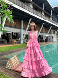 2025 Long-Term Pure-Want Wind Hanging Back-End Fairy Dress Seaside Lotus Leaf Hanging Dress