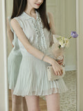 Flower ڡ†åÌ× Wooden Ear Knitting / Skirt Set Fashion Two Sets