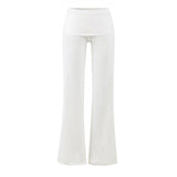 Spice Girls Jersey Knitted Loose-Fitting Trousers Autumn New Casual Straight Trousers Wide-Legged Trousers Women