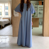 Korean Version Of Lazy Foundation Summer Cool And Clean Color Loose T-Shirt Dress Dress 5 Colors