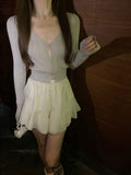 Knitting Series_Imported Yarn Thin Opener / Pure Color Open Shirt Sling With Two Sets Of Fashion Temperament