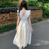 Summer Small Flying Sleeves Loose Version Of The Princess Dress New Sweet Temperament Meat Mask Dress French High-End Long Dress