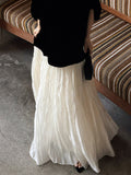 Suspension White Beautiful Yarn Half-Dress Skirt Sha Pung Pong Fairy 100-Fold Flowing Long Yarn Skirt Long Dress Woman