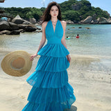 High Design Deep V Sexy Pure Desire Tie Sleeveless Dress With Thin Back Strap Hottie Dress