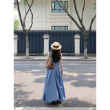 Blue Dress Women 2026 Summer New French Temperament Vest Holiday Style Waist Thin A Word Elegant Dress