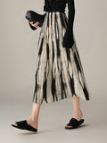 2026 Spring New Fashion High-Waist Thin Three House Folds Print A-Word Skirt Women Loose Waist