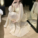 New Chinese-Style Set Zen Wears Women's Spring National Style Vintage Languid Languid Wind Milk Three-Piece Set Of Women's Summer New