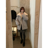 Korean Version Of Winter Retro Loose Inner Lamb Hair Thick Pie To Overcome Warm Cotton Coat Coat Coat 3 Colors