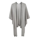 Old Money Style Pure Ice Silk Shawl Knitted Cardigan Women Autumn New Irregular Thin Cloak Hood Tops