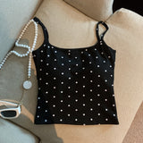 1053# Human Cotton Pure Sweet Hottie Sexy Bare Back To Thin Sling Vest Woman With Chest Pad Yoga Suit Hundred