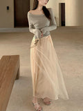 Pure Tupling Light Chinese Yarn Half Dress ~ Temperament Fairy Half-Dress Girl Spring And Summer New