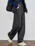 [Share The Good Things] 2025 New Autumn And Winter Banana Pants Women High-Waisted West Pants Dark Gray Loose Broad Leg Pants