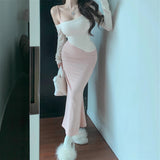2025 Autumn Style Thousands Of Hooded Sling Dress Dress Dress Design Thin And Charming Two Sets