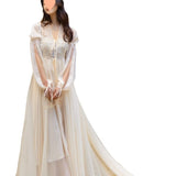 Super Fairy Vintage Ribbon Fairy Dress Dress Dress Dress Long Long Tail Senior Sleeping Dress